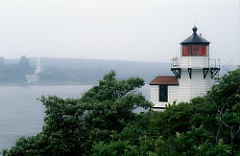 Squirrel Point Light and Church Across the Kennebec River